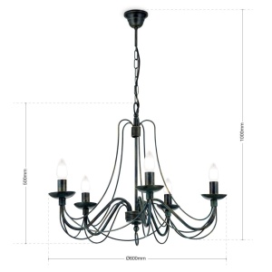 Candelabru design rustic cu 5 brate Vela LU 1531/5 Antik OR - Img 8