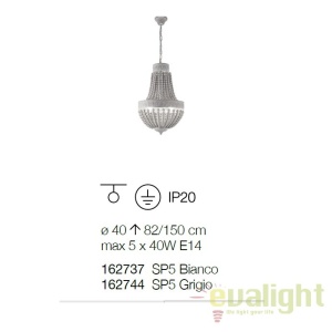 Candelabru design rustic MONET SP5 BIANCO 162737 - Img 2