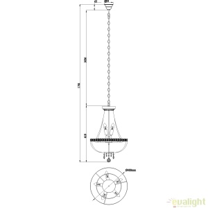 Candelabru elegant design clasic, Bella 40cm MYDIA750-TT40-WG 68619 universul-luminii.ro