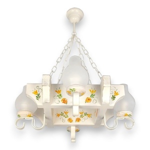 Candelabru fabricat manual din lemn pictat Queen 4L 151159 universul-luminii.ro