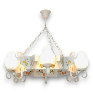 Candelabru fabricat manual din lemn pictat Queen 6L 201629 universul-luminii.ro