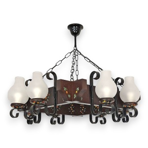 Candelabru fabricat manual din lemn pictat Queen 8L 231669 universul-luminii.ro