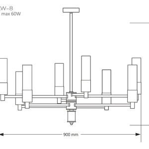 Candelabru modern realizat manual din alama Seti 8L 79179 universul-luminii.ro