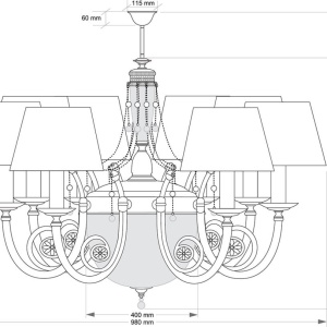 Candelabru realizat manual din alama BIBIONE 248089 universul-luminii.ro