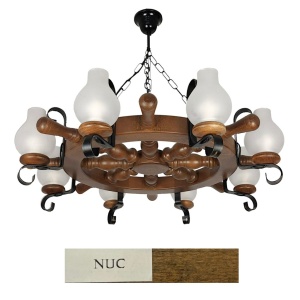 Candelabru rustic fabricat manual din lemn 8 brate Timona WOOD-TI-SP8D50 178079 universul-luminii.ro