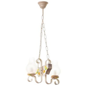 Candelabru rustic fabricat manual din lemn pictat 2 brate Vela 151149 universul-luminii.ro