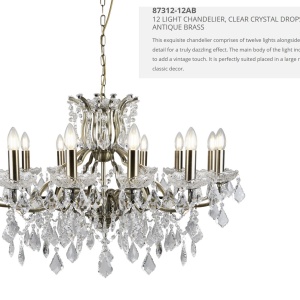 Candelabru stil clasic cu 12 brate Paris alama antic 87312-12AB SRT 172919 universul-luminii.ro