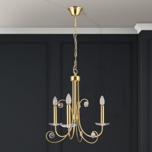 Candelabru stil clasic cu cristal K9 ARIANE 3L auriu 234909 universul-luminii.ro