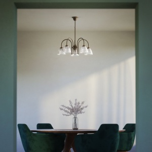 Candelabru stil neoclasic din alama si sticla Elide - Img 10