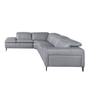 Coltar 5 locuri, Functia Relax, Sezlong Stanga, Cowhide gri - Img 2