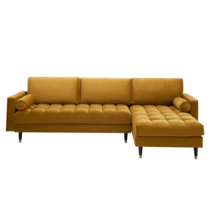 Coltar elegant Cozy Velvet II, catifea galben mustar