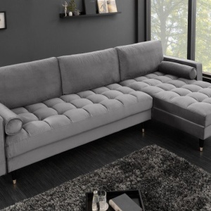 Coltar elegant Cozy Velvet II, catifea gri - Img 3