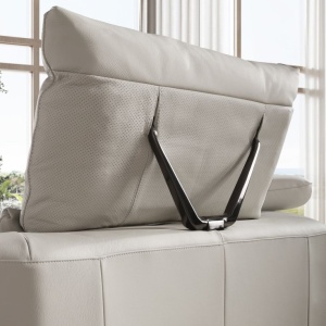 Coltar LUX design italian cu sezlong stanga Cowhide gri deschis - Img 3