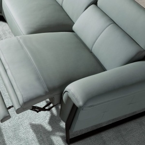 Coltar LUX design italian cu sezlong stanga si functia relax Cowhide verde turcoaz - Img 5