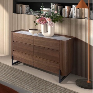 Comoda 6 sertare deosebita design LUX Walnut-Marble