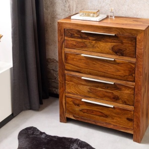 Comoda cu 4 sertare din lemn masiv PURE 100cm - Img 3