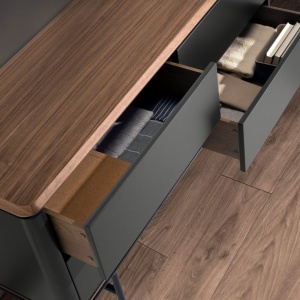 Comoda deosebita design LUX Dark Grey-Walnut 140x45cm - Img 7