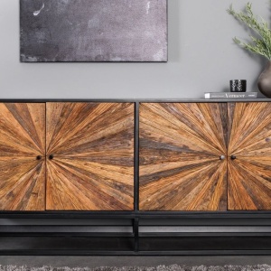 Comoda design industrial vintage Barracuda 180cm, maro - Img 5