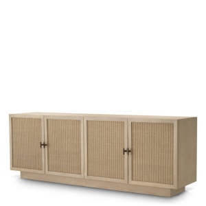 Comoda Design LUX, Lemn, Rattan, Borchard stejar albit