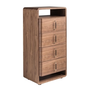 Comoda inalta design LUX cu sertare Walnut Veneer - Img 4