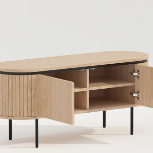 Comoda TV cu furnir de stejar ATELIER 120cm - Img 7