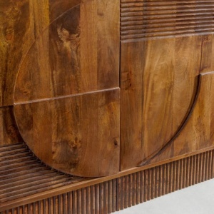 Comoda TV cu model optic 3D, Lemn mahon maro, ART DECO 170cm - Img 7