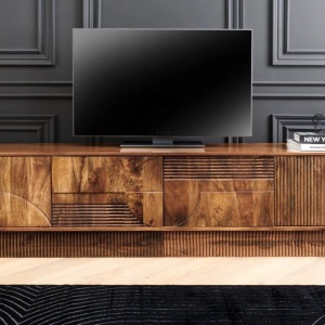 Comoda TV cu model optic 3D, Lemn mahon maro, ART DECO 200cm - Img 5