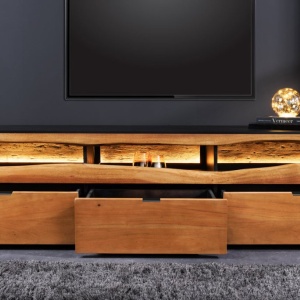 Comoda TV din lemn masiv GRAND ACACIA 180cm cu iluminat - Img 5