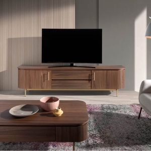 Comoda TV moderna design LUX Wood and Gold