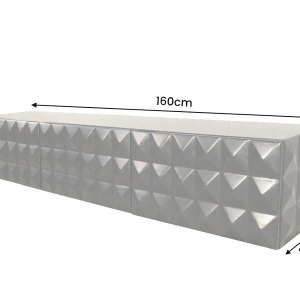 Comoda TV suspendata cu model 3D Vulcano 160cm Mango negru - Img 10