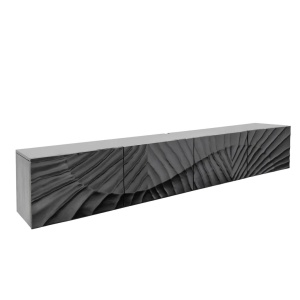 Comoda TV suspendata din lemn de mango Scorpion 200cm, negru A-44526 VC
