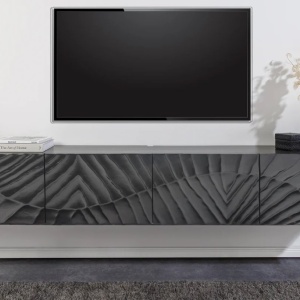 Comoda TV suspendata din lemn de mango Scorpion 200cm, negru A-44526 VC - Img 9