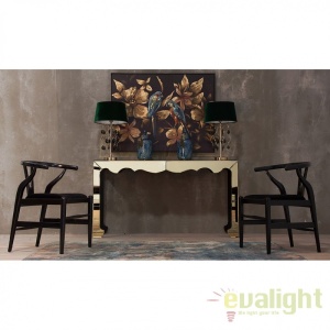 Consola art deco design lux placata cu sticla, Chaussy 23323 VH - Img 5