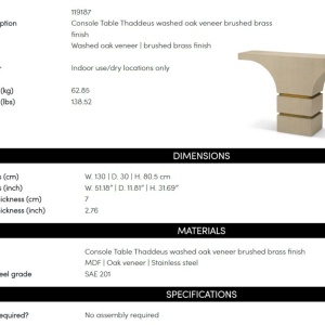 Consola design LUX, Furnir Stejar albit, Thaddeus - Img 10
