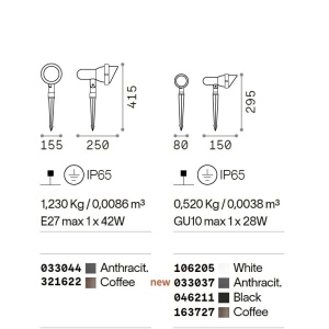 Corp iluminat exterior cu tarus IP65 Terra pr1 big cafeniu 143599 universul-luminii.ro