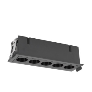 Corp incastrabil cu 5 spoturi LED BLAU negru