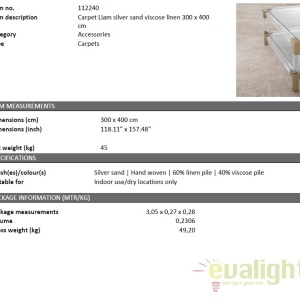 Covor design LUX realizat manual din vascoza si in, Liam 300x400cm 112240 HZ - Img 2