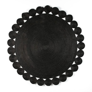 Covor elegant din iuta, realizat manual, DOON 200cm negru 80918/00 TN
