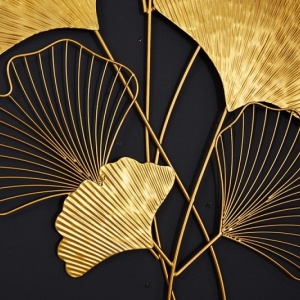 Decoratiune de perete frunze de ginkgo filigran, Ginkgo 110cm auriu - Img 5