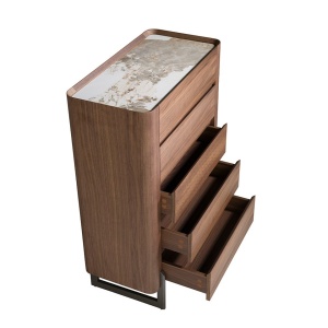 Dulapior 5 sertare deosebit design LUX Walnut-Marble - Img 9