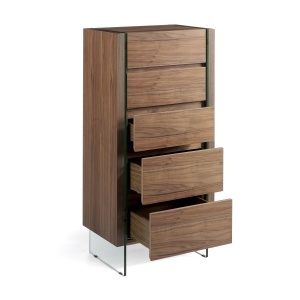 Dulapior elegant cu 5 sertare, design deosebit Aurore AC-CP1803-A-NOGAL - Img 3