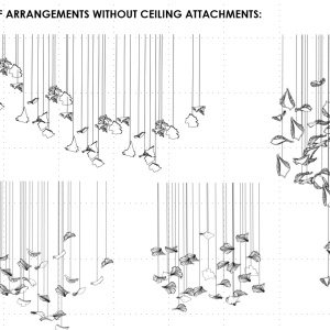 Element decorativ suspendat design frunze care cad din tavan MONSTERA DELICIOSA big 200929 universul-luminii.ro
