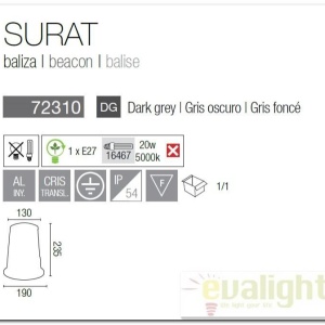Felinar exterior IP54, Surat 72310 47549 universul-luminii.ro