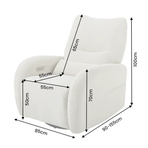 Fotoliu cinema PRIORITY bej, pivotant, functia electrica relax, port USB - Img 7