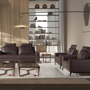 Fotoliu cu functia relax, tapitat cu piele Chocolate Brown - Img 3