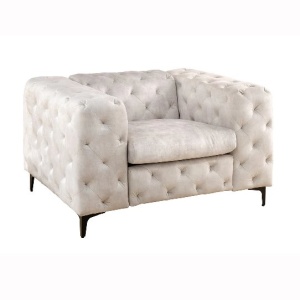 Fotoliu design Chesterfield, Catifea Bej Sampanie MODERN BAROCK