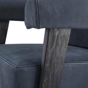 Fotoliu design clasic din piele naturala Milo, albastru 114504 HZ - Img 6