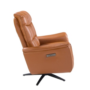 Fotoliu design LUX cu functia relax Cowhide brown leather - Img 10