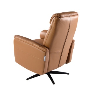 Fotoliu design LUX cu functia relax Cowhide brown leather - Img 9
