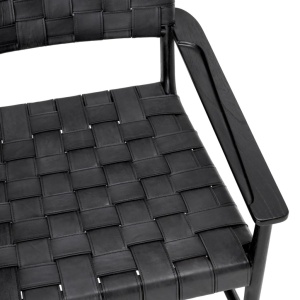 Fotoliu design LUX, Piele clasica neagra, Lemn, Tiberio - Img 6